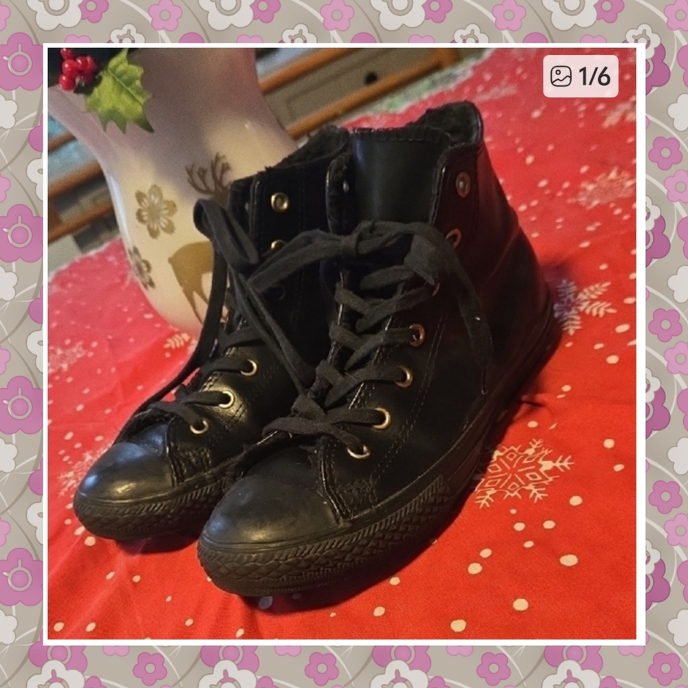 Converse Black All Star High-Tops Size 5 1/2